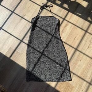 Vintage 90s Halter Dress Women's Size 3/4 Esprit Paisley Retro Sundress Summer